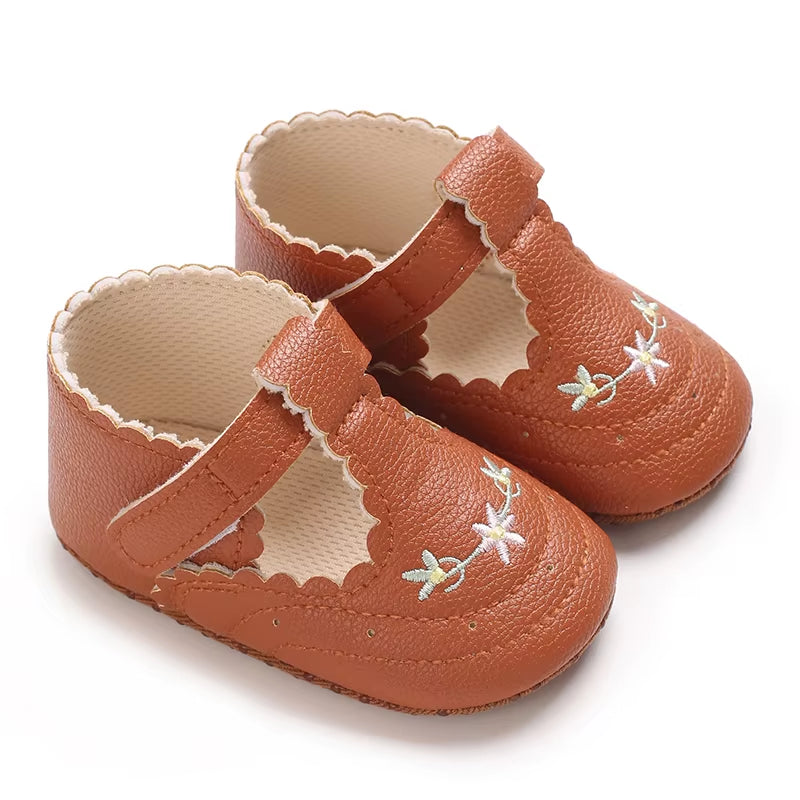 0-18M Baby Girl Princess Shoes Cute Printed Soft Cloth Bottom anti Slip Spring and Autumn Princess Shoes First Step Shoes